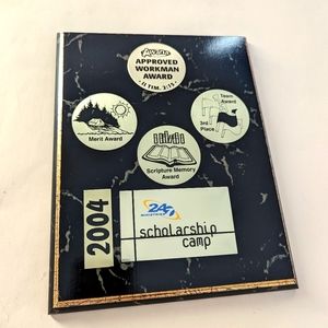 Vintage 2004 Awana's Approved Workman Award Trophy Plaque